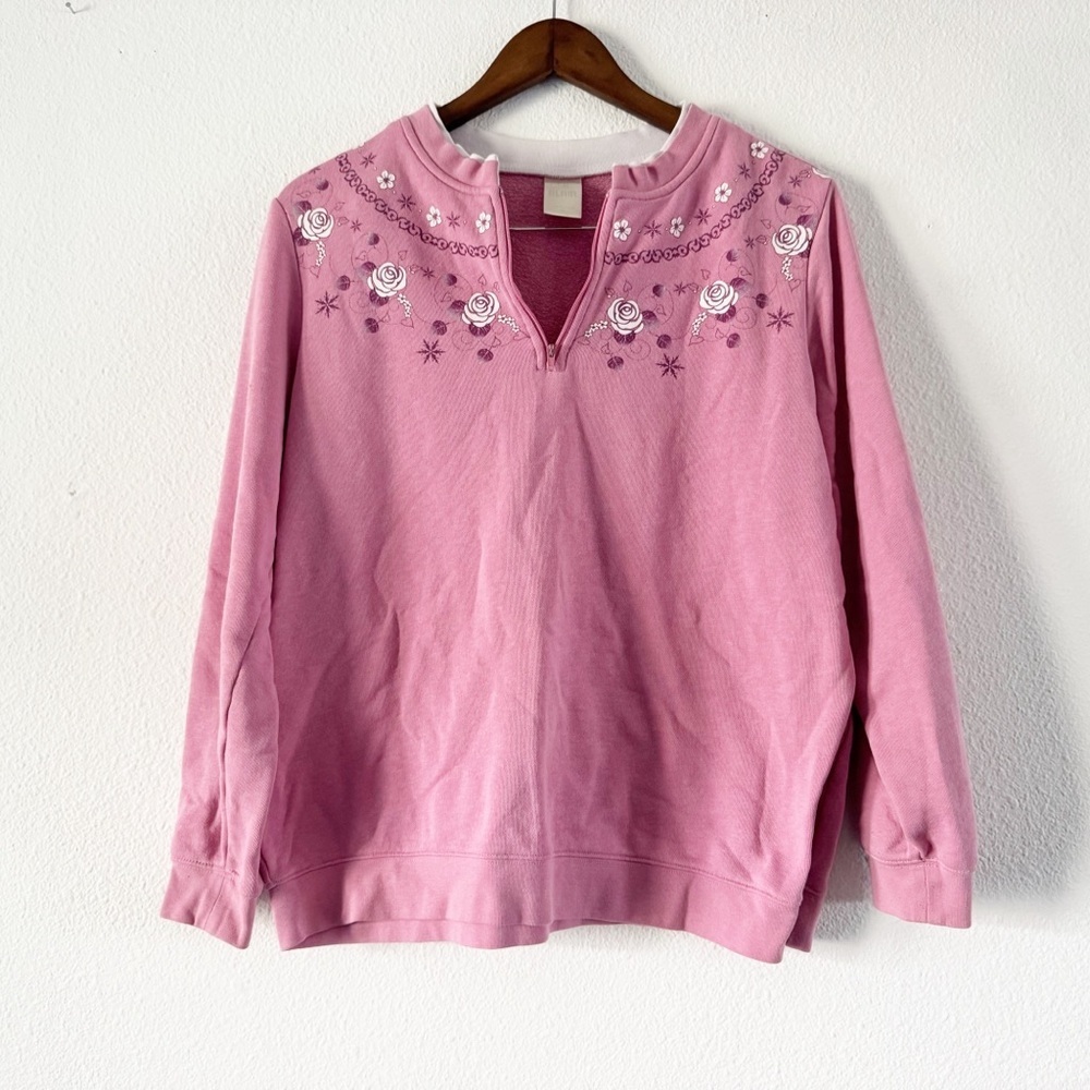 Blair Yoke Sweater Zip Cottagecore Coastal Grandma Chic Soft Girl Layers Medium